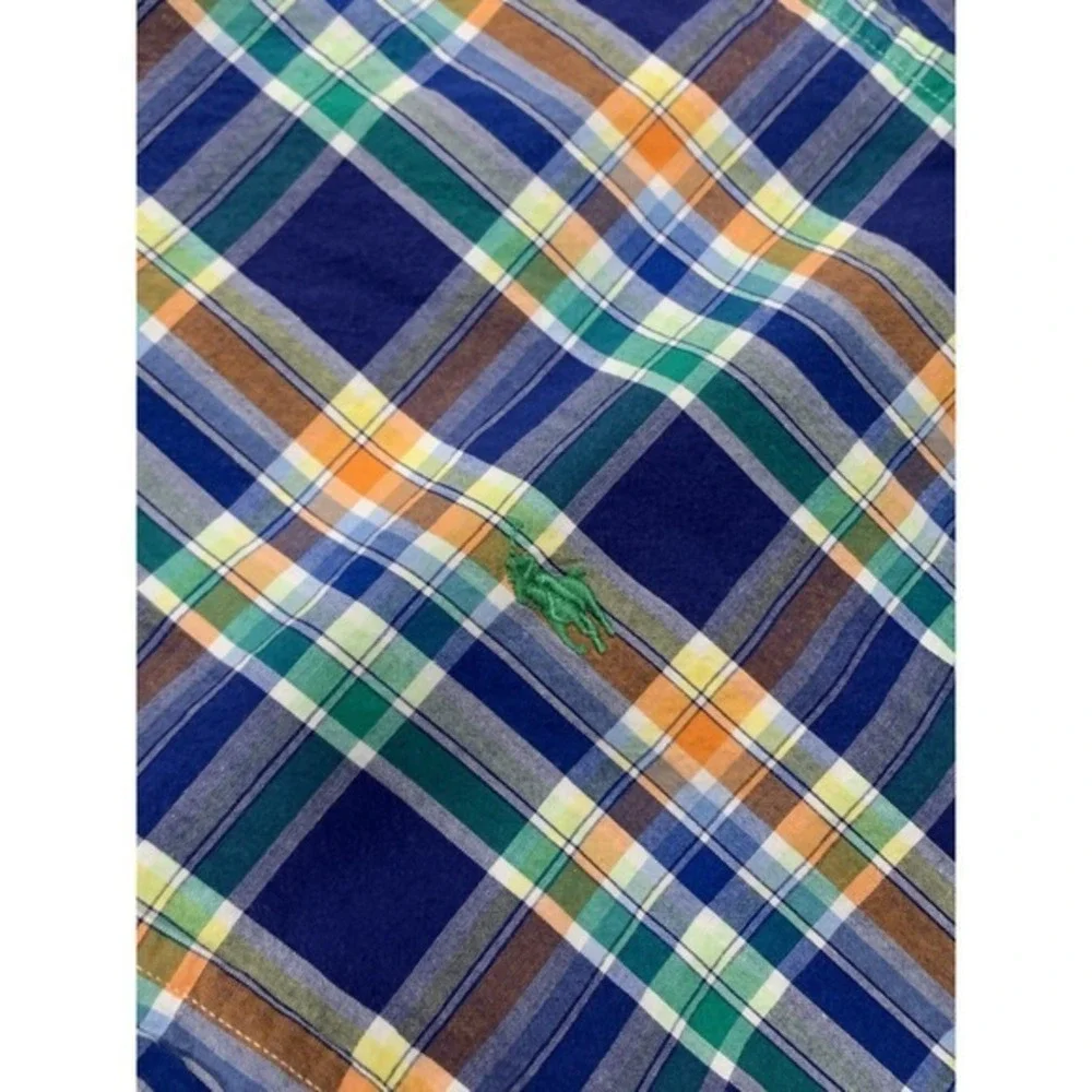 Ralph Lauren Boys XL‎ 20 Button Down Shirt Multicolor Plaid Long Sleeve Cotton